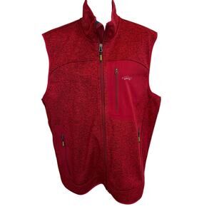 Orvis Trout Bum Vest Mens XL Red Pockets Full Zip Fleece Lined